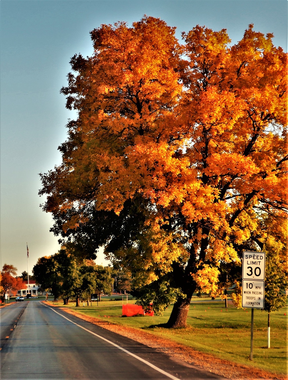 Fall Colors and the American Flag at Fort McCoy