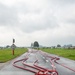 Firefighters check a kilometer of firehoses
