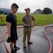 Firefighters check a kilometer of firehoses