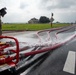 Firefighters check a kilometer of firehoses