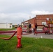 Firefighters check a kilometer of firehoses