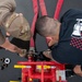 Firefighters check a kilometer of firehoses
