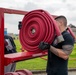 Firefighters check a kilometer of firehoses