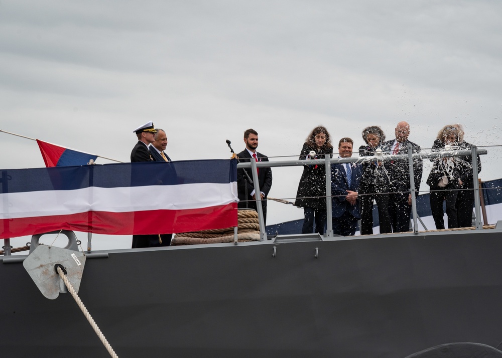 SECNAV Del Toro Attends USS Carl M. Levin Christening
