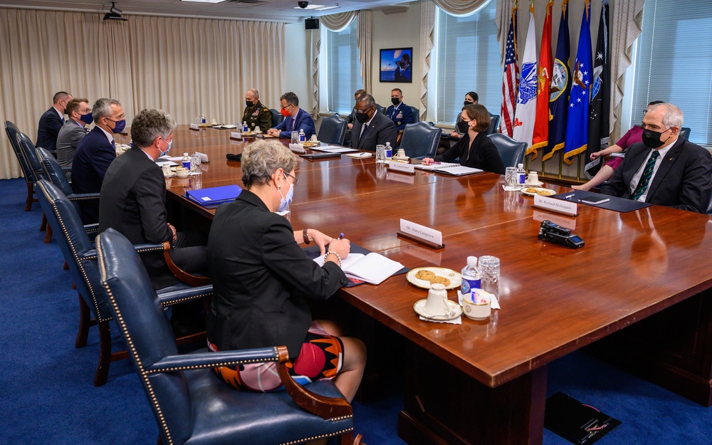 Secretary Austin hosts NATO Secretary General Jens Stoltenberg