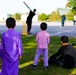 Afghans play cricket at Fort McCoy