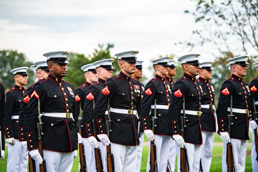 Military Funeral Honors with Funeral Escort are Conducted for U.S. Marine Corps Sgt. Fred Farris in Section 62