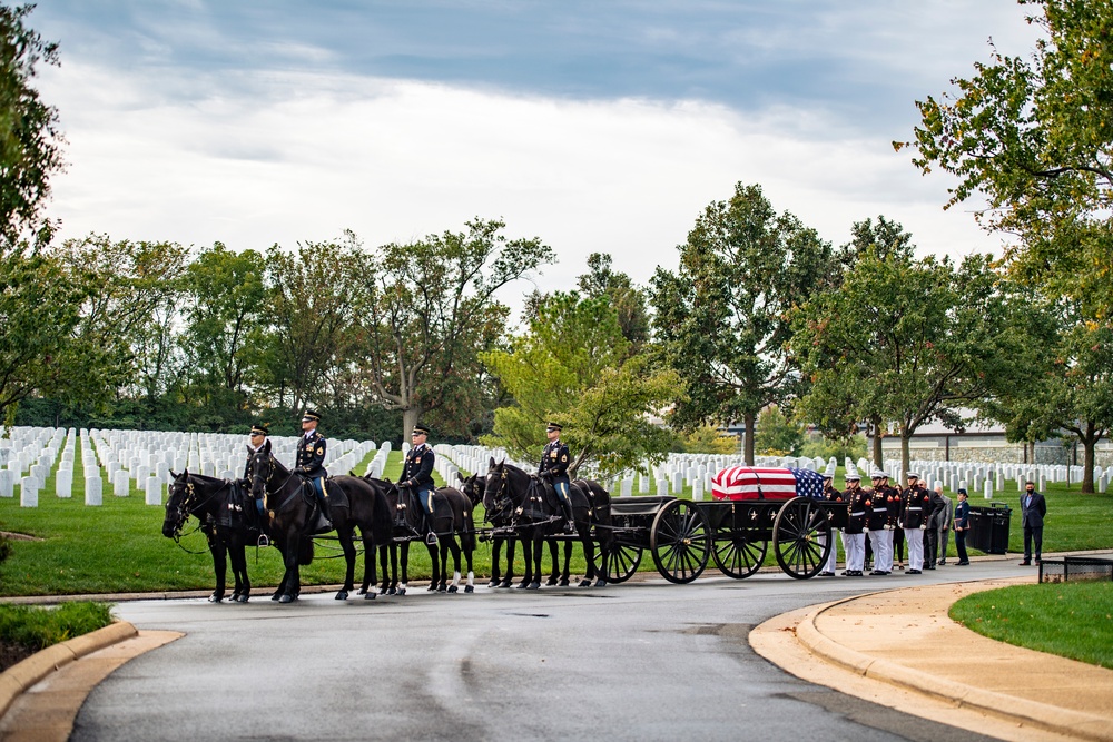 Military Funeral Honors with Funeral Escort are Conducted for U.S. Marine Corps Sgt. Fred Farris in Section 62