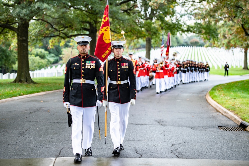 Military Funeral Honors with Funeral Escort are Conducted for U.S. Marine Corps Sgt. Fred Farris in Section 62