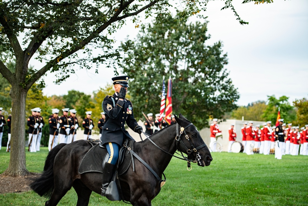 Military Funeral Honors with Funeral Escort are Conducted for U.S. Marine Corps Sgt. Fred Farris in Section 62