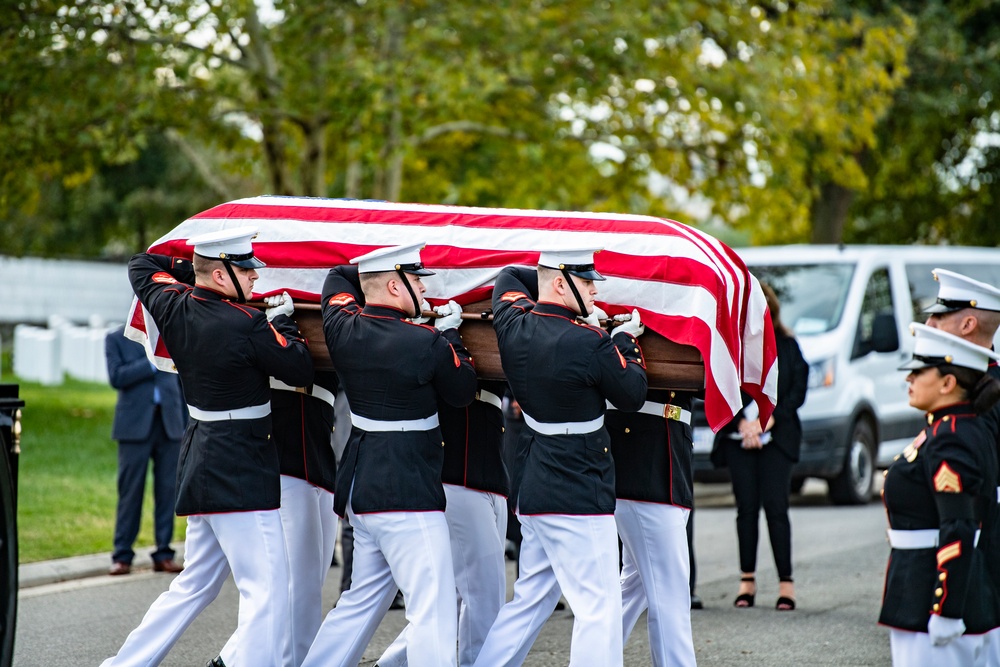 Military Funeral Honors with Funeral Escort are Conducted for U.S. Marine Corps Sgt. Fred Farris in Section 62