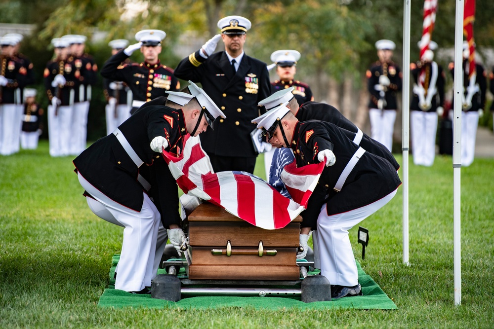 Military Funeral Honors with Funeral Escort are Conducted for U.S. Marine Corps Sgt. Fred Farris in Section 62