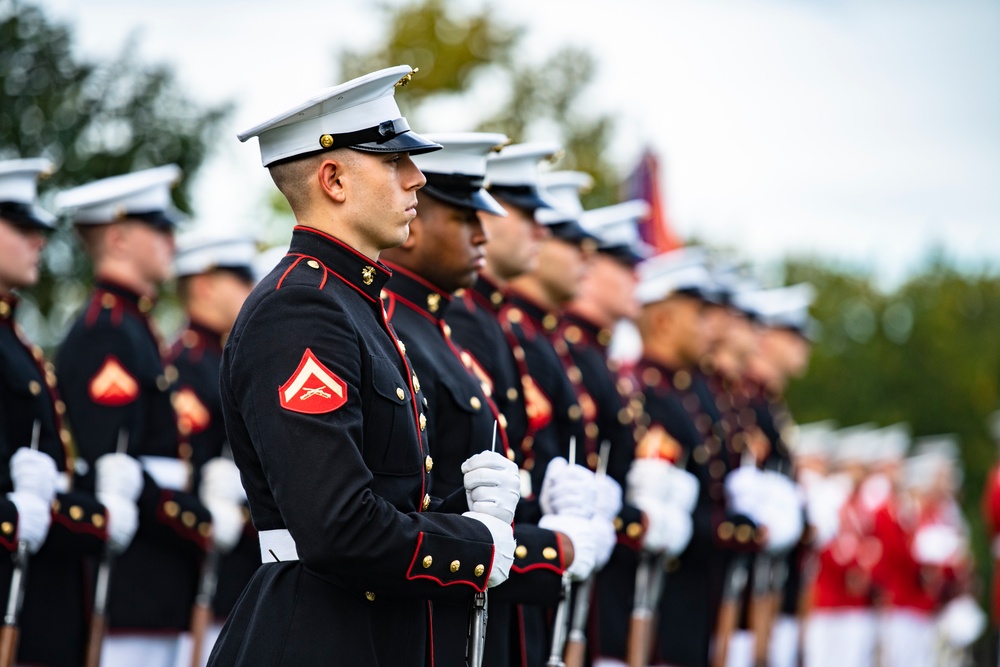 Military Funeral Honors with Funeral Escort are Conducted for U.S. Marine Corps Sgt. Fred Farris in Section 62