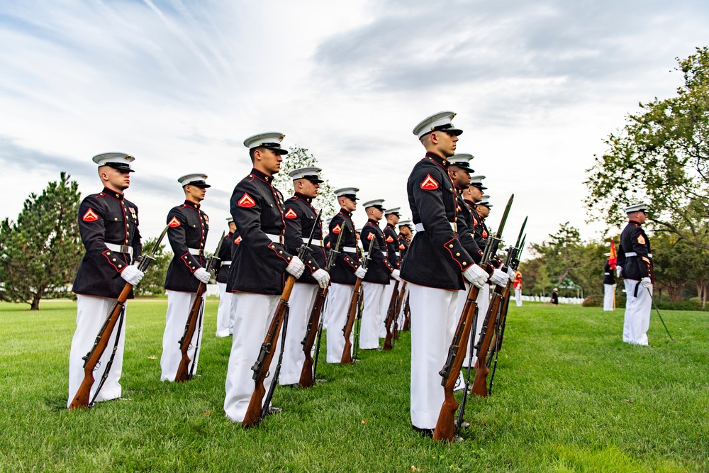 Military Funeral Honors with Funeral Escort are Conducted for U.S. Marine Corps Sgt. Fred Farris in Section 62