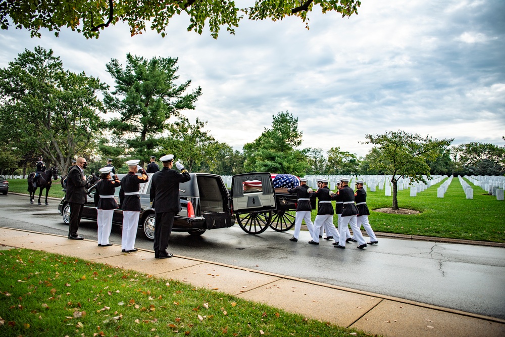 Military Funeral Honors with Funeral Escort are Conducted for U.S. Marine Corps Sgt. Fred Farris in Section 62