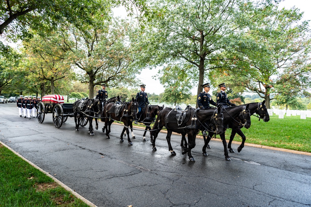 Military Funeral Honors with Funeral Escort are Conducted for U.S. Marine Corps Sgt. Fred Farris in Section 62