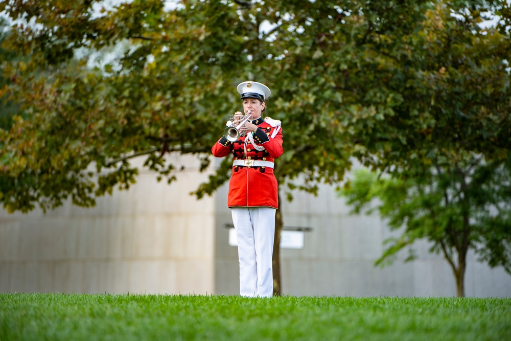 Military Funeral Honors with Funeral Escort are Conducted for U.S. Marine Corps Sgt. Fred Farris in Section 62