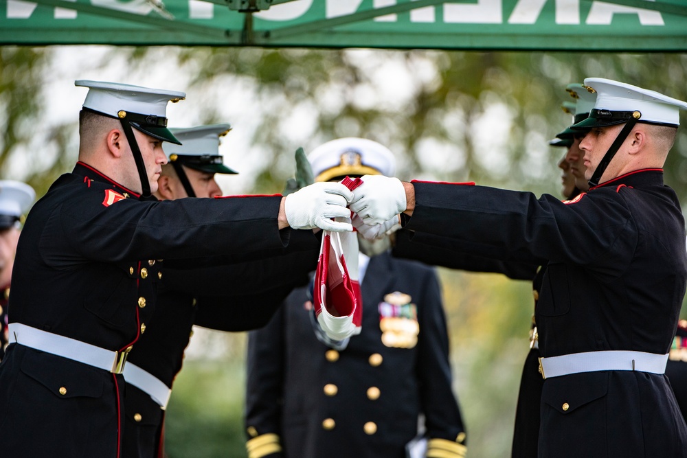 Military Funeral Honors with Funeral Escort are Conducted for U.S. Marine Corps Sgt. Fred Farris in Section 62