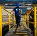USS Sioux City Sailor Removes the Brow Security Lines During Sea and Anchor Detail