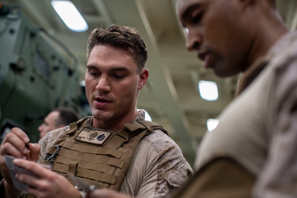 Alpha Co, BLT 1/1 Bald Eagle rehearsal aboard USS Portland