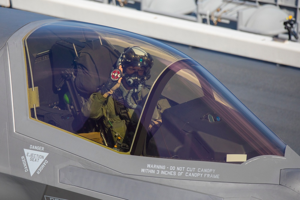 U.S. Marine Corps F-35B Lands on JS Izumo