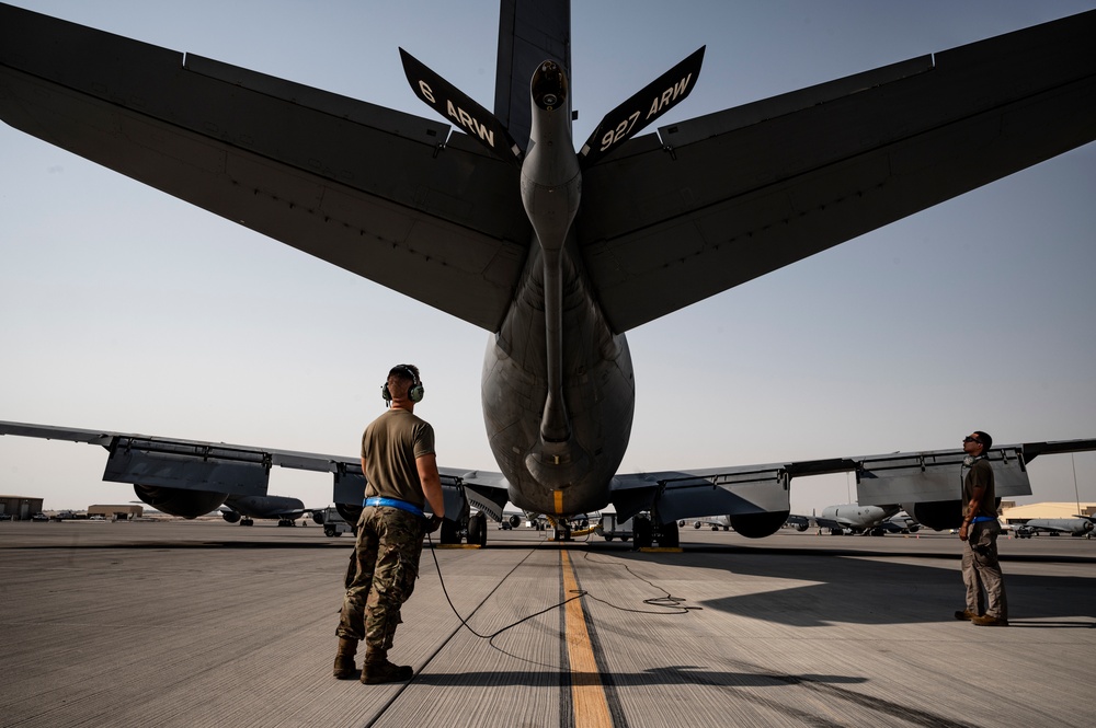 91st EARS refuel AC-130 gunship