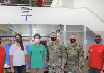 COL Kevin Golinghorst visits Blue Roof contractor warehouses