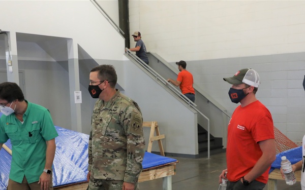 COL Kevin Golinghorst visits Blue Roof contractor warehouses