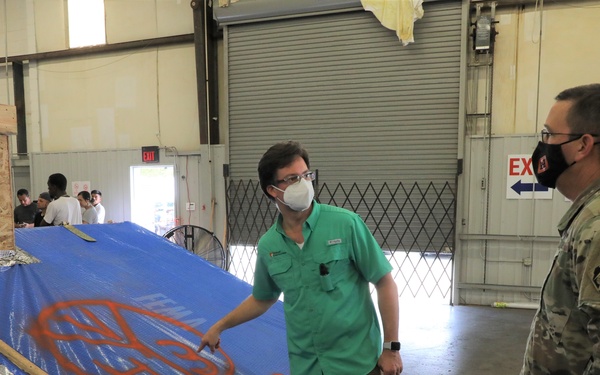 COL Kevin Golinghorst visits Blue Roof contractor warehouses