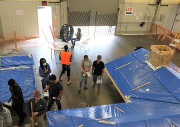 COL Kevin Golinghorst visits Blue Roof contractor warehouses