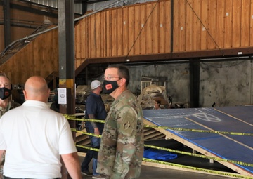 COL Kevin Golinghorst visits Blue Roof contractor warehouses