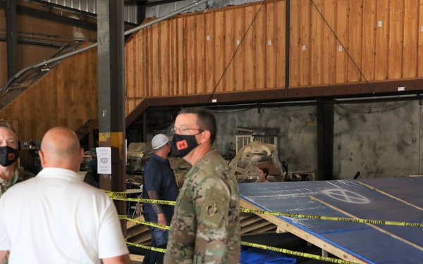 COL Kevin Golinghorst visits Blue Roof contractor warehouses