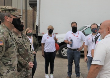 COL Kevin Golinghorst visits Blue Roof contractor warehouses