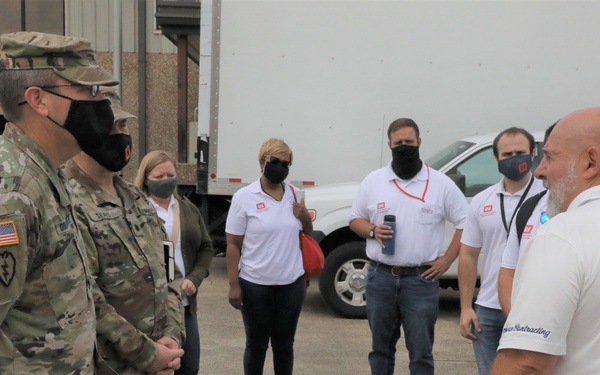 COL Kevin Golinghorst visits Blue Roof contractor warehouses