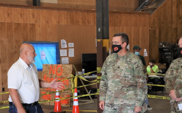 COL Kevin Golinghorst visits Blue Roof contractor warehouses