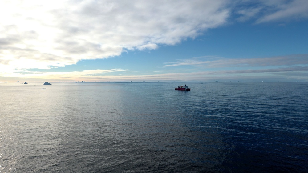 Coast Guard Cutter Healy operates near Umanak Fjord, Greenland