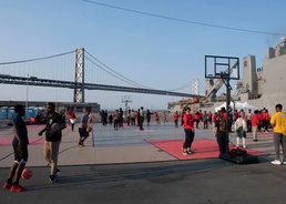 USS Rushmore Sailors participate in "Hoops with the Troops"