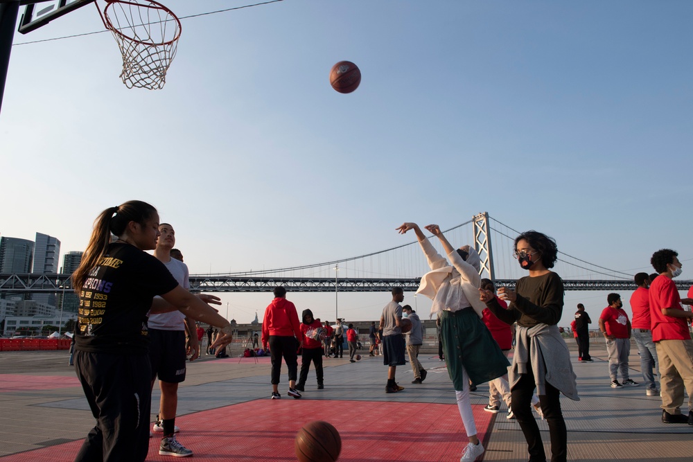 USS Rushmore Sailors participate in &quot;Hoops with the Troops&quot;