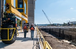 Colossal construction on Monongahela pumps out water, marking turning point in top U.S. navigation project