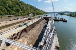 Colossal construction on Monongahela pumps out water, marking turning point in top U.S. navigation project