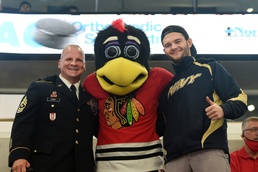 Army Reserve local leader receives honor during Chicago Blackhawks NHL home game