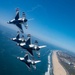 Thunderbirds fly over Huntington Beach