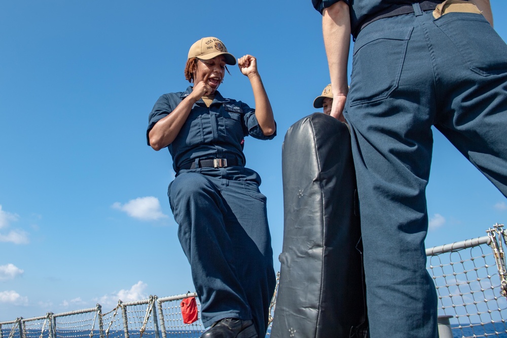 USS Higgins (DDG 76) conducts SRF-B training.