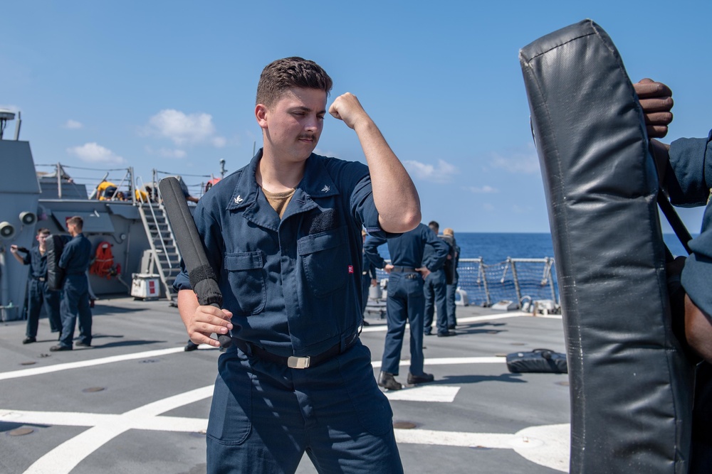 USS Higgins (DDG 76) conducts SRF-B training.