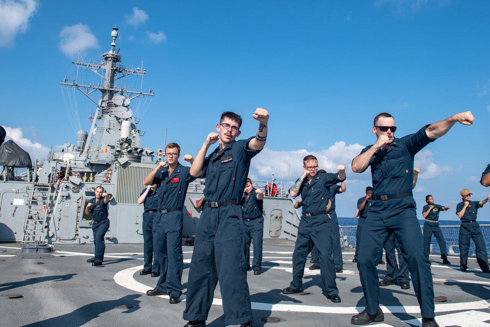 USS Higgins (DDG 76) conducts SRF-B training.