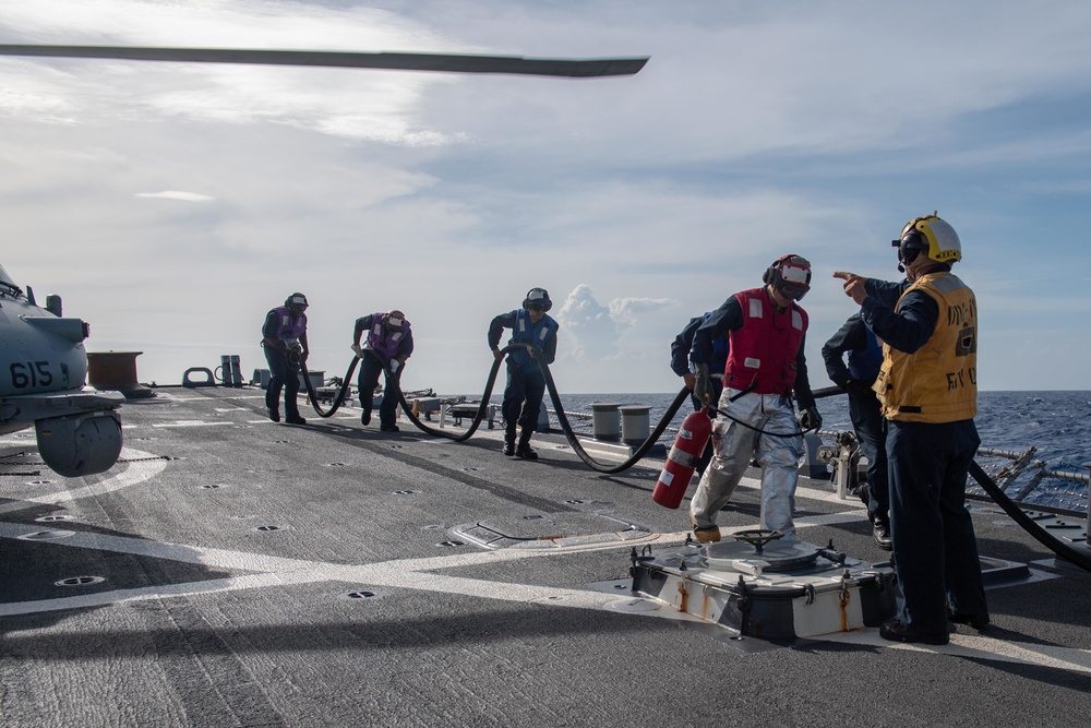 USS Higgins (DDG 76) flight operations.