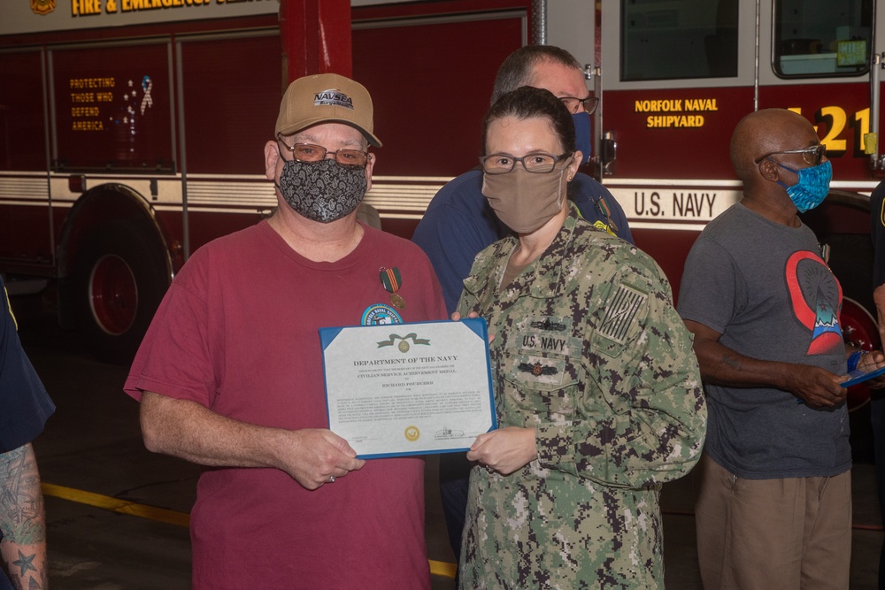 Quick to Respond: NNSY Employees, Firefighters, and Police Work Together to Save Life of Teammate