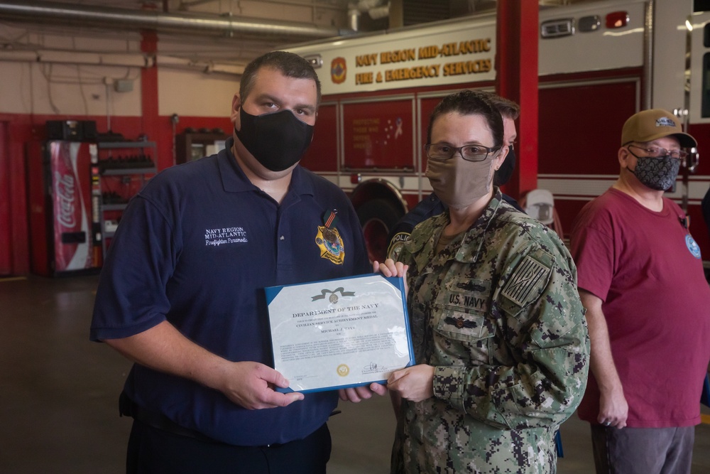 Quick to Respond: NNSY Employees, Firefighters, and Police Work Together to Save Life of Teammate
