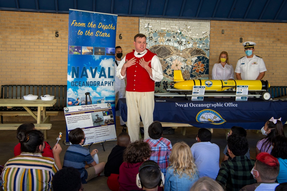 USS Constitution crew speak at elementary school