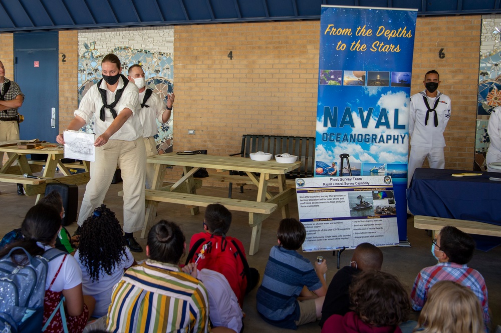 USS Constitution crew speak at elementary school